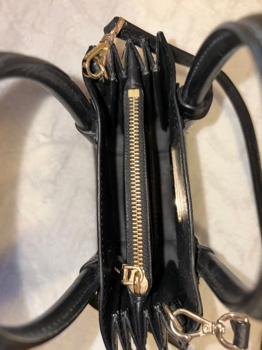 Michael Kors Black Pebbled Leather Satchel with Gold Hardware - Picture 4 of 4